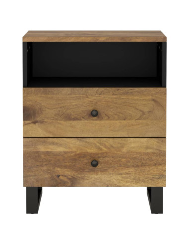 Comodino 50x33x62cm Legno Massello di Mango e Legno Multistrato