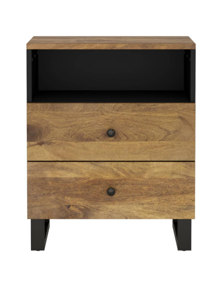 Comodino 50x33x62cm Legno Massello di Mango e Legno Multistrato