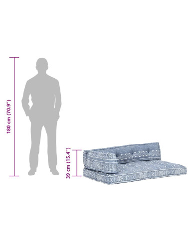 Cuscino per Divani Pallet Indaco in Tessuto Patchwork