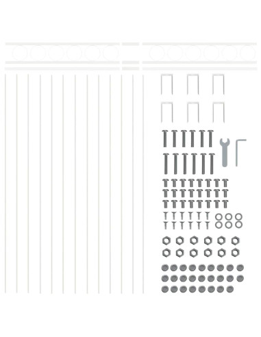 Elemento Recinzione Bianco 170 x 100 cm Acciaio