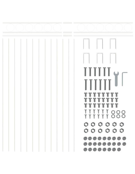 Elemento Recinzione Bianco 170 x 100 cm Acciaio