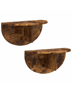 Scaffale da parete 2 pcs Rovere fumé 48 x 24 x 24 cm 2