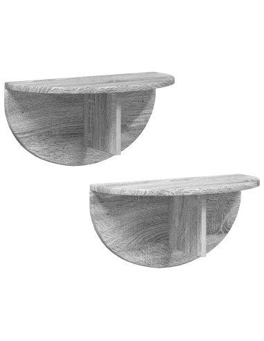 Scaffale da parete 2 pcs Grigio Sonoma 48 x 24 x 24 cm