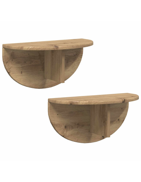 Scaffale da parete 2 pcs Rovere artigianale 48 x 24 x 24 cm