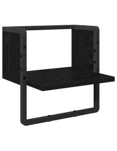 Scaffale da parete con lo scaffale Rovere Nero 30 x 25 x 30 cm 2