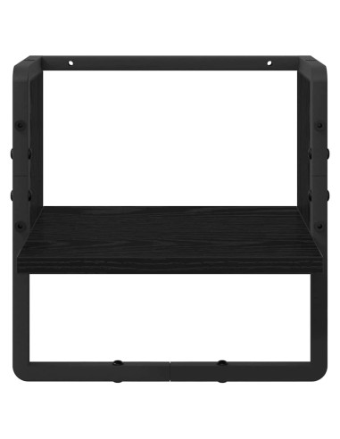 Scaffale da parete con lo scaffale Rovere Nero 30 x 25 x 30 cm
