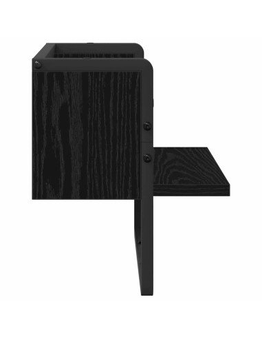Scaffale da parete con lo scaffale Rovere Nero 30 x 25 x 30 cm