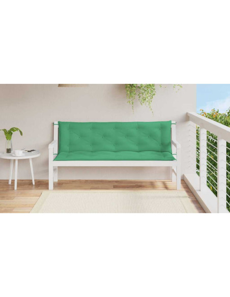 Cuscini per Panca 2 pz Verdi 150x50x7 cm in Tessuto Oxford