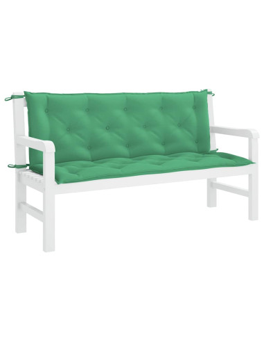 Cuscini per Panca 2 pz Verdi 150x50x7 cm in Tessuto Oxford