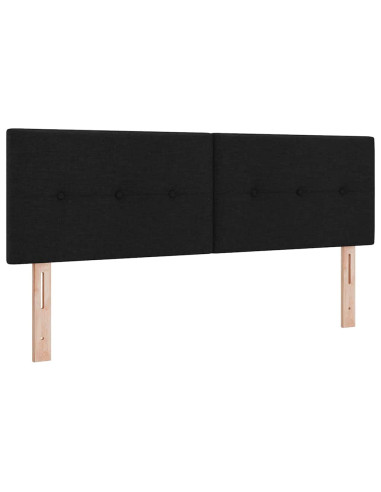 Letto a molle con materasso Nero 140 x 190 cm Tessuto