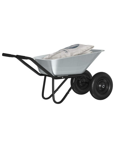 Carriole Argento e Nero 137 x 60 x 65,5 cm Acciaio