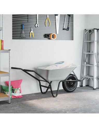 Carriole Argento e Nero 141 x 60 x 57 cm Acciaio