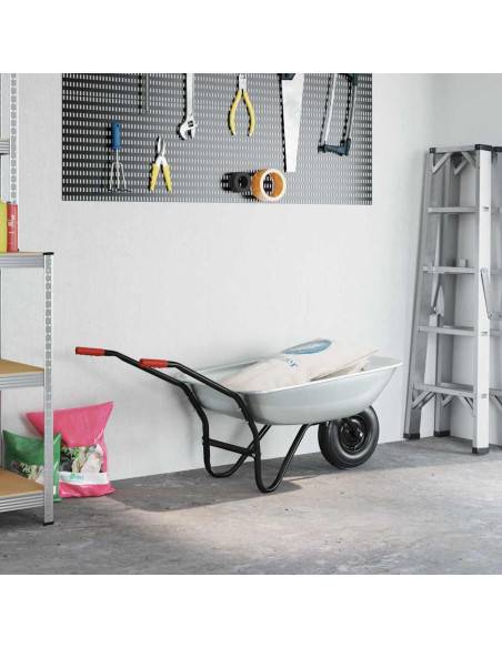 Carriole Argento e Nero 133 x 62,5 x 58 cm Acciaio