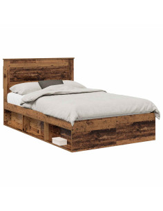 Struttura del letto Legno vecchio 135 x 190 cm Pino massello 2