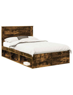 Struttura del letto Rovere fumé 120 x 200 cm Pino massello 2