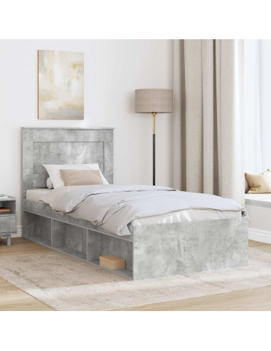 Struttura del letto Grigio Concretè 100 x 200 cm Pino massello