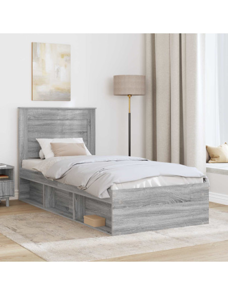 Struttura del letto Grigio Sonoma 100 x 200 cm Pino massello