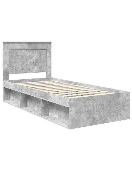 Struttura del letto Grigio Concretè 75 x 190 cm Pino massello