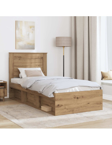 Struttura del letto con testiera Rovere Artigianale 75 x 190 cm