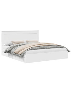 Letto con Contenitore Bianco 200 x 200 cm Legno multistrato 2