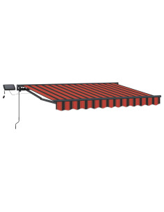 Cornice per Tenda Manuale con LED Arancione e Nero 2,5 x 2 m