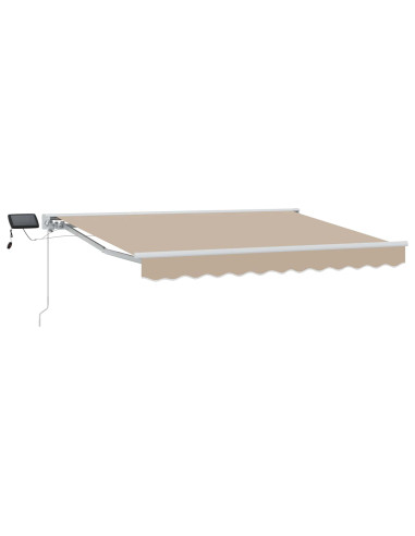 Cornice per Tenda Manuale con LED Beige 2,5 x 2 m