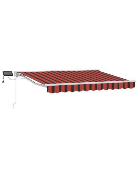 Cornice per Tenda Manuale con LED Arancione e Nero 2,5 x 2 m