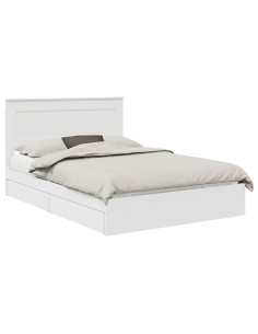 Letto con Contenitore Bianco 140 x 200 cm Legno multistrato 2