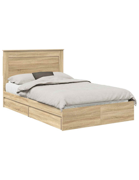Letto con Contenitore con testiera Rovere Sonoma 120 x 200 cm