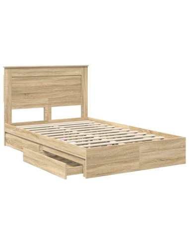 Letto con Contenitore con testiera Rovere Sonoma 120 x 200 cm