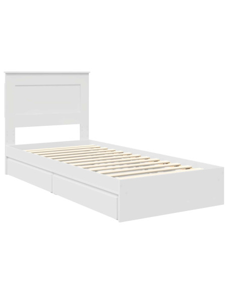 Letto con Contenitore Bianco 75 x 190 cm Legno multistrato