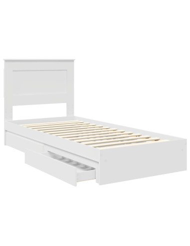Letto con Contenitore Bianco 75 x 190 cm Legno multistrato