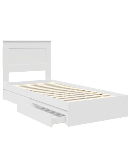 Letto con Contenitore Bianco 75 x 190 cm Legno multistrato