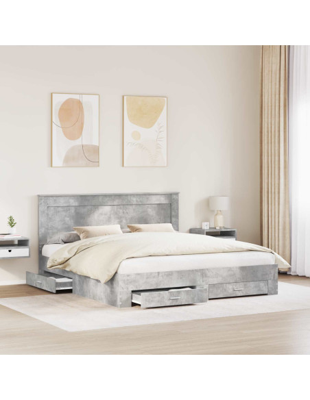Struttura del letto con cassetto con testiera Legno multistrato