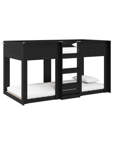 Letto a Castello per Bambini Rovere Nero 75 x 190 cm
