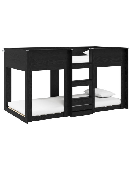 Letto a Castello per Bambini Rovere Nero 75 x 190 cm