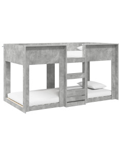 Letto a Castello per Bambini Grigio cemento 75 x 190 cm 2
