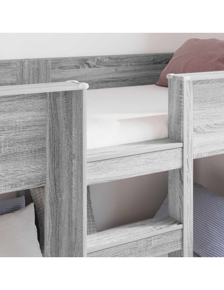 Letto a Castello per Bambini Grigio Sonoma 75 x 190 cm