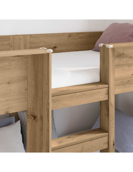 Letto a Castello per Bambini Rovere artigianale 75 x 190 cm