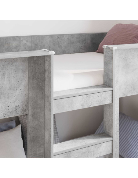 Letto a Castello per Bambini Grigio cemento 90 x 190 cm