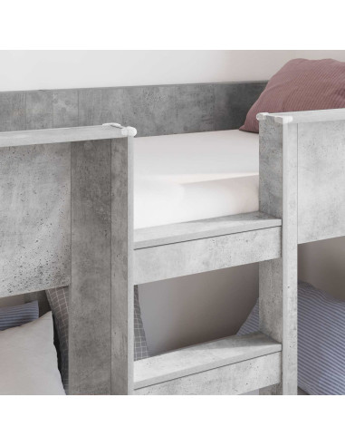 Letto a Castello per Bambini Grigio cemento 80 x 200 cm