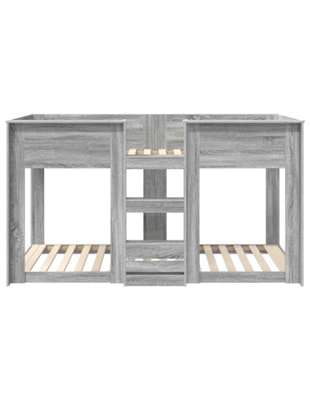 Letto a Castello per Bambini Grigio Sonoma 80 x 200 cm