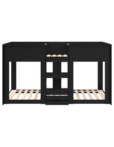 Letto a Castello per Bambini Rovere Nero 90 x 200 cm