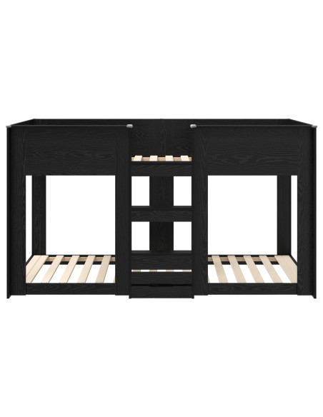 Letto a Castello per Bambini Rovere Nero 90 x 200 cm