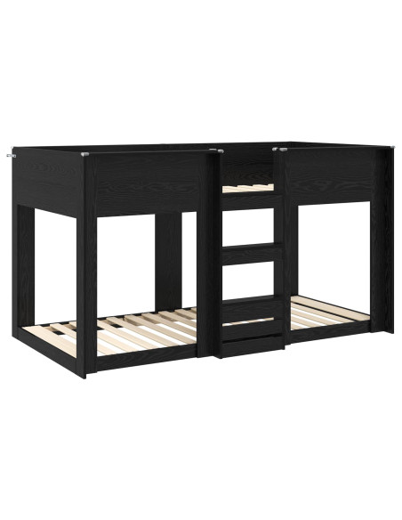 Letto a Castello per Bambini Rovere Nero 100 x 200 cm