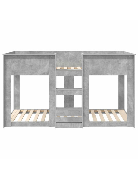 Letto a Castello per Bambini Grigio cemento 100 x 200 cm