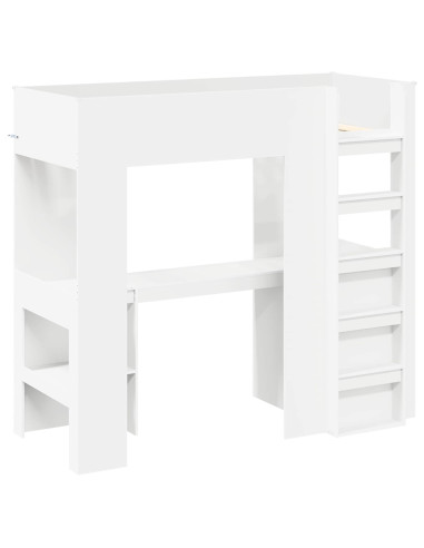 Struttura letto a castello con scrivania Bianco 75 x 190 cm