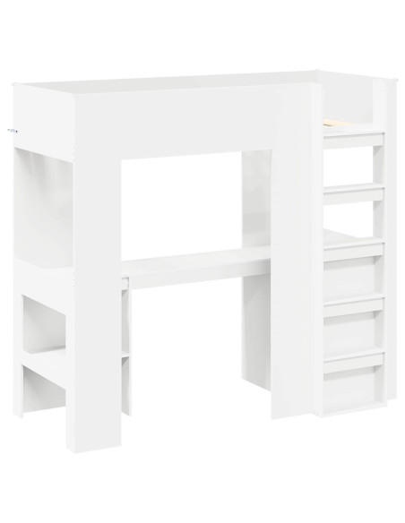 Struttura letto a castello con scrivania Bianco 75 x 190 cm