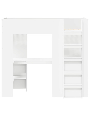 Struttura letto a castello con scrivania Bianco 75 x 190 cm