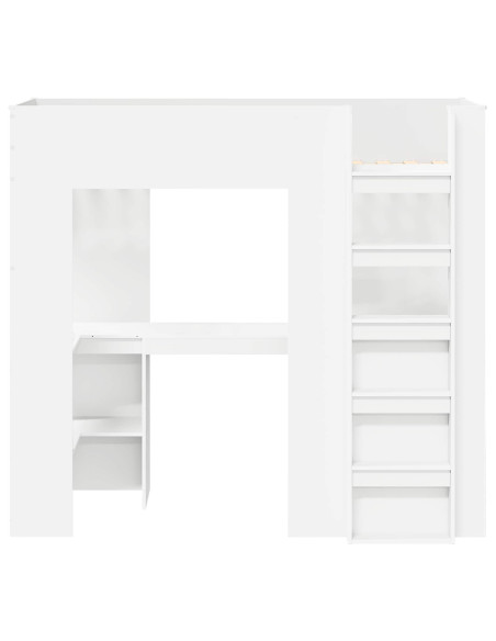 Struttura letto a castello con scrivania Bianco 75 x 190 cm